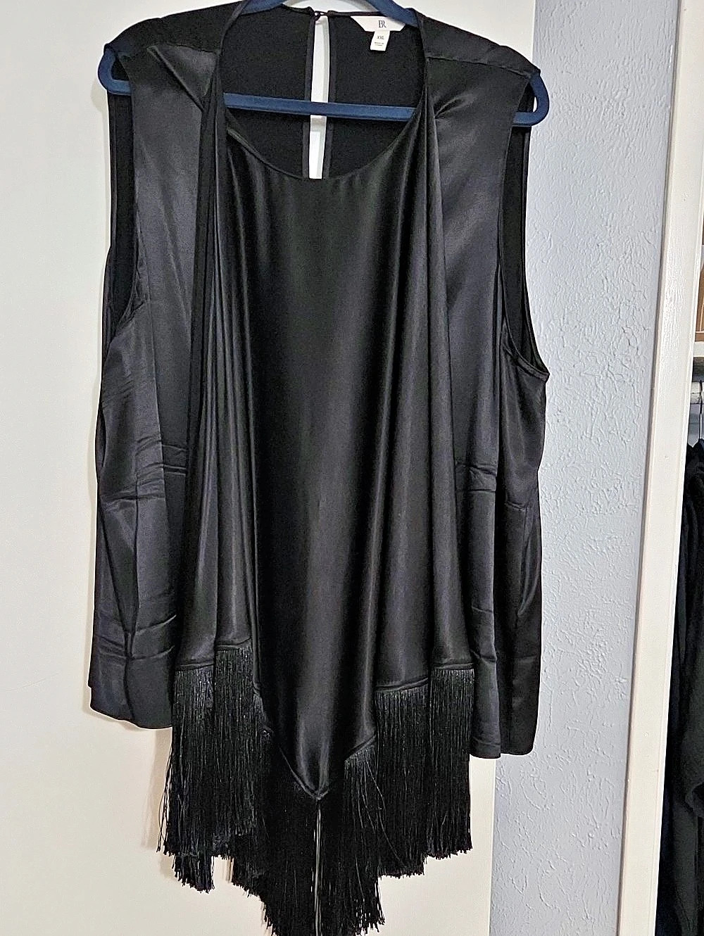 BR Black Fringe Tunic Size XXL Like New